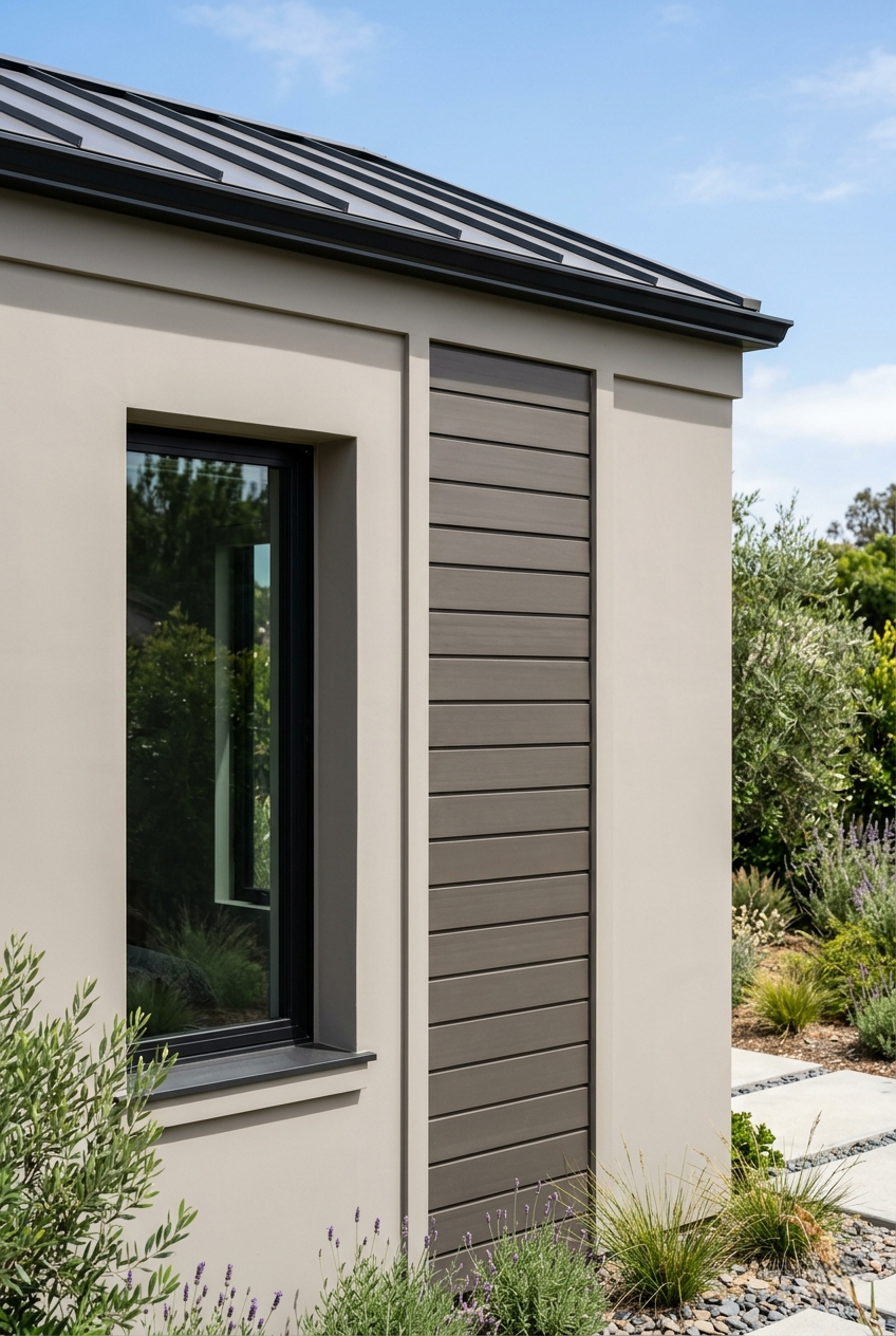 Luxury backyard guest house Calabasas exterior materials